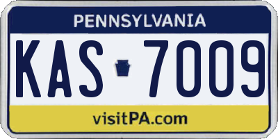 PA license plate KAS7009