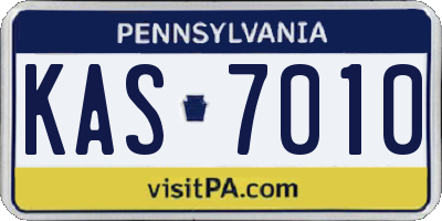 PA license plate KAS7010