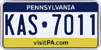 PA license plate KAS7011
