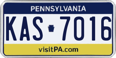 PA license plate KAS7016