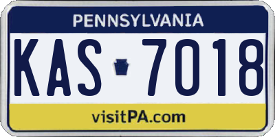 PA license plate KAS7018