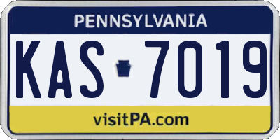 PA license plate KAS7019