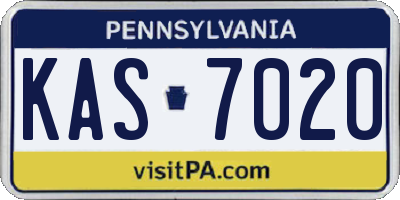 PA license plate KAS7020