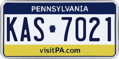 PA license plate KAS7021