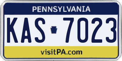 PA license plate KAS7023