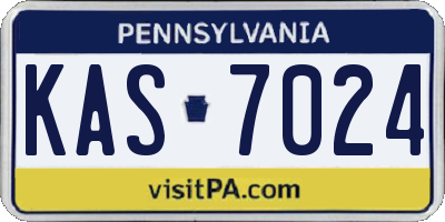 PA license plate KAS7024