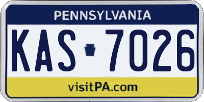 PA license plate KAS7026