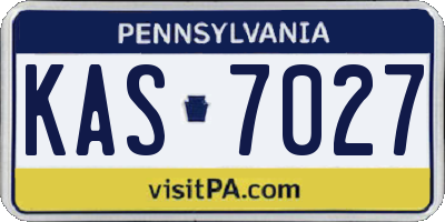 PA license plate KAS7027