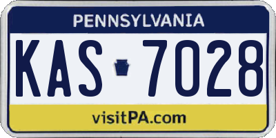PA license plate KAS7028