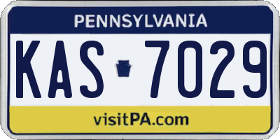 PA license plate KAS7029