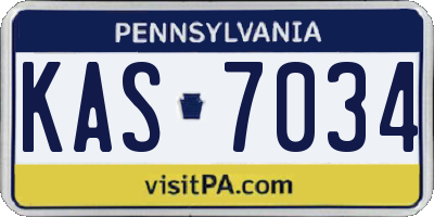PA license plate KAS7034