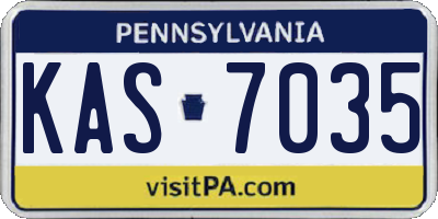 PA license plate KAS7035