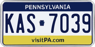 PA license plate KAS7039