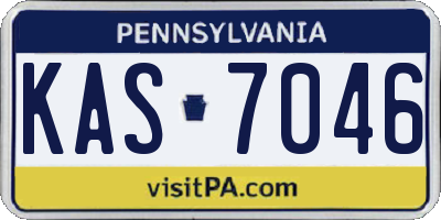 PA license plate KAS7046