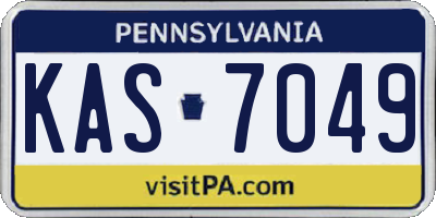 PA license plate KAS7049