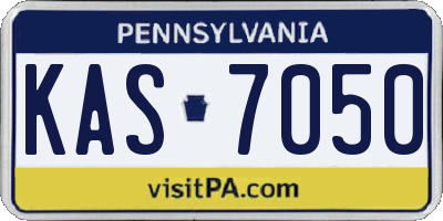 PA license plate KAS7050