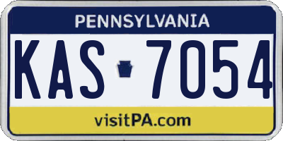 PA license plate KAS7054