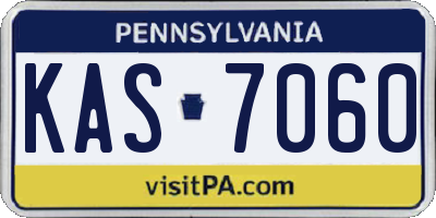 PA license plate KAS7060