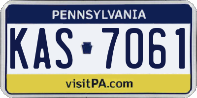 PA license plate KAS7061