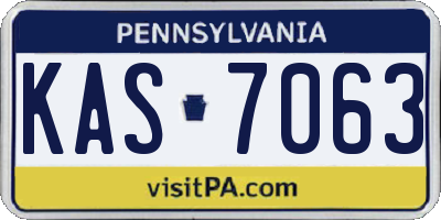 PA license plate KAS7063