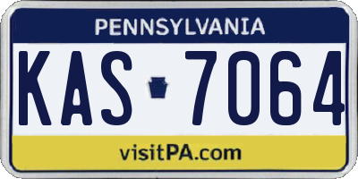 PA license plate KAS7064