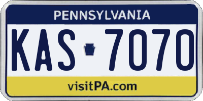 PA license plate KAS7070