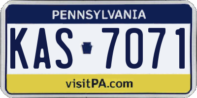 PA license plate KAS7071