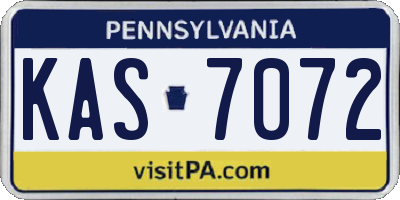 PA license plate KAS7072