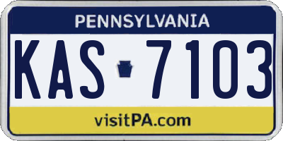 PA license plate KAS7103