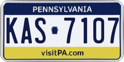 PA license plate KAS7107