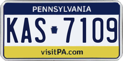 PA license plate KAS7109