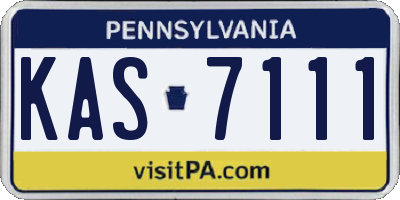 PA license plate KAS7111