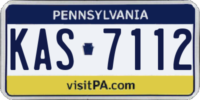 PA license plate KAS7112