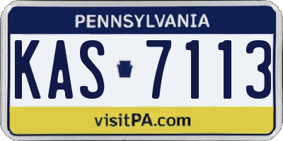 PA license plate KAS7113