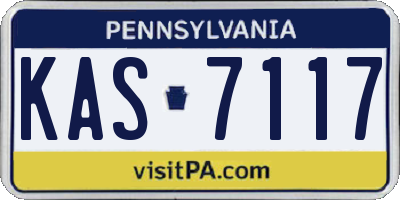 PA license plate KAS7117