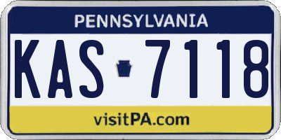 PA license plate KAS7118