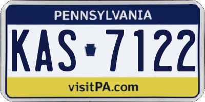 PA license plate KAS7122