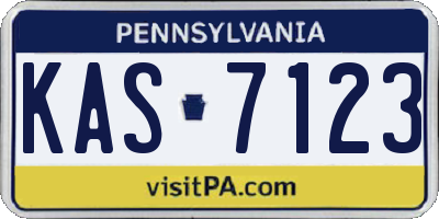 PA license plate KAS7123