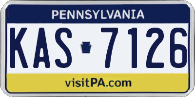 PA license plate KAS7126