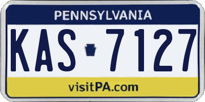 PA license plate KAS7127