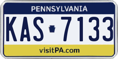PA license plate KAS7133