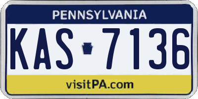 PA license plate KAS7136