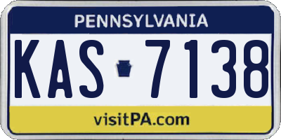 PA license plate KAS7138