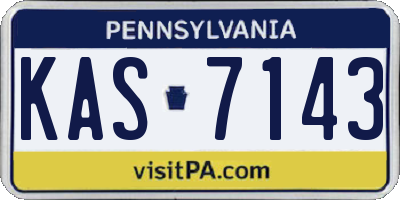 PA license plate KAS7143