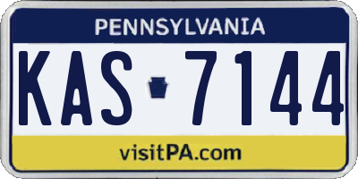 PA license plate KAS7144