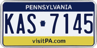 PA license plate KAS7145