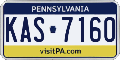 PA license plate KAS7160