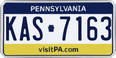 PA license plate KAS7163
