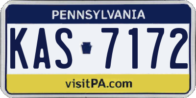 PA license plate KAS7172