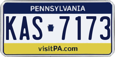 PA license plate KAS7173